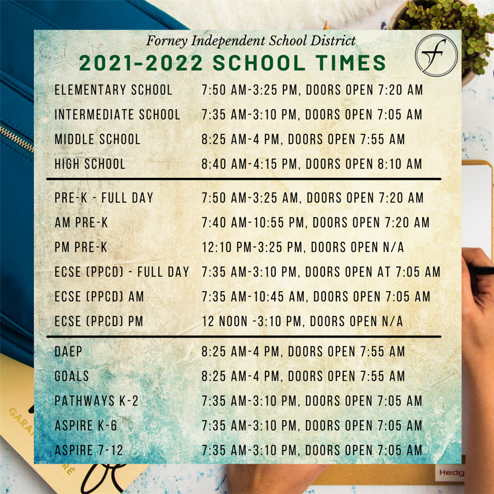  School Start Times 2021-22